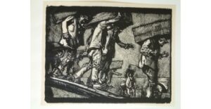 Frank Brangwyn, Unloading Oranges, 1920, wood engraving